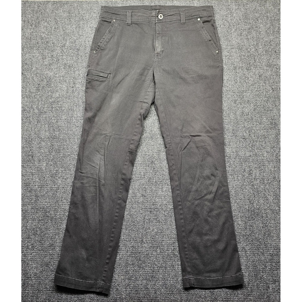 Gerry Mens Travel Pants 34x34 Dark Gray Stretch Cotton Cargo Utility Hiking